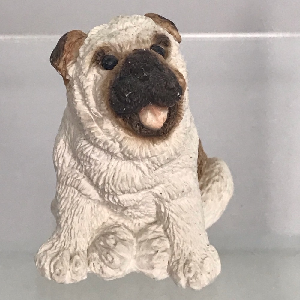 VINTAGE BULL DOG Stone Critter Little Miniature Figurine